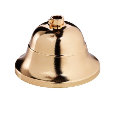 Rosone monoforo a coppa tondo per lampadario in metallo effetto oro con vite, foro 10mm
