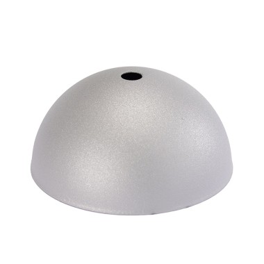 Rosone coprifili per lampadario a coppa in metallo color grigio satinato