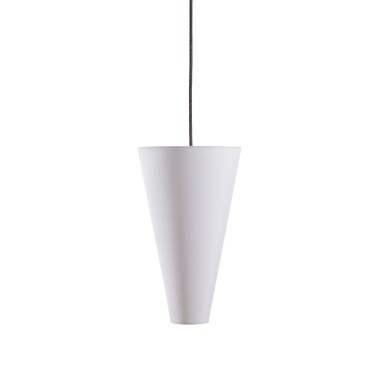 Lampadario a sospensione in tessuto sabbia, forma cilindrica, con paralume, pendente in metallo