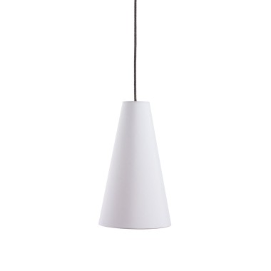 Lampadario a sospensione in tessuto sabbia, forma cilindrica, con paralume, pendente in metallo